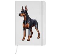Azeeda A5 'Pixel Style Doberman Pinscher' White Hardcover Ruled Notebook (NB00089336)