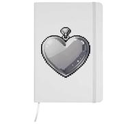 Azeeda A5 'Pixel Style Heart-Shaped Pendant' White Hardcover Ruled Notebook (NB00090345)