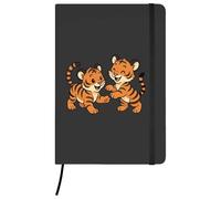 Azeeda A5 'Playful Tiger Cubs' Black Hardcover Ruled Notebook (NB00087485)