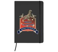 Azeeda A5 'Precision Pooping Pigeon' Black Hardcover Ruled Notebook (NB00094926)