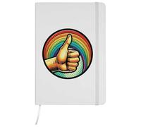 Azeeda A5 'Rainbow Thumbs Up' White Hardcover Ruled Notebook (NB00090902)