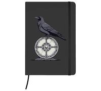 Azeeda A5 'Raven on Viking Shield' Black Hardcover Ruled Notebook (NB00090843)