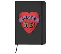 Azeeda A5 'Red Heart With 'Love Me!' Text' Black Hardcover Ruled Notebook (NB00085240)