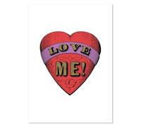Azeeda A5 'Red Heart With 'Love Me!' Text' Wall Poster/Print (PP00338700)