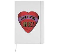 Azeeda A5 'Red Heart With 'Love Me!' Text' White Hardcover Ruled Notebook (NB00085239)