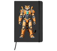 Azeeda A5 'Robot Tiger' Black Hardcover Ruled Notebook (NB00092242)