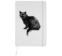 Azeeda A5 'Scruffy Cat Scribble' White Hardcover Ruled Notebook (NB00092534)