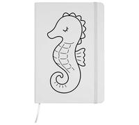 Azeeda A5 'Seahorse Outline' White Hardcover Ruled Notebook (NB00093991)