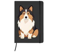 Azeeda A5 'Shetland Sheepdog' Black Hardcover Ruled Notebook (NB00089289)