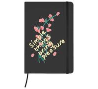 Azeeda A5 'Simple Things Bring Pleasure ' Black Hardcover Ruled Notebook (NB00094264)