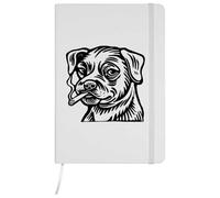 Azeeda A5 'Smoking Dog' White Hardcover Ruled Notebook (NB00083930)
