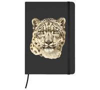Azeeda A5 'Snow Leopard Portrait' Black Hardcover Ruled Notebook (NB00094986)