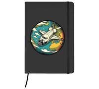 Azeeda A5 'Space Shuttle Over Earth' Black Hardcover Ruled Notebook (NB00090921)