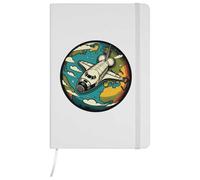 Azeeda A5 'Space Shuttle Over Earth' White Hardcover Ruled Notebook (NB00090920)