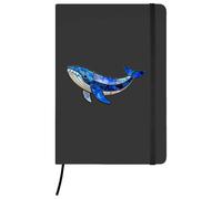 Azeeda A5 'Stained Glass Whale' Black Hardcover Ruled Notebook (NB00092684)