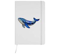 Azeeda A5 'Stained Glass Whale' White Hardcover Ruled Notebook (NB00092683)