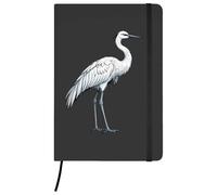 Azeeda A5 'Standing Crane' Black Hardcover Ruled Notebook (NB00088177)