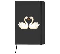 Azeeda A5 'Swan Couple' Black Hardcover Ruled Notebook (NB00090330)