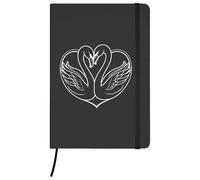 Azeeda A5 'Swan Couple' Black Hardcover Ruled Notebook (NB00090332)