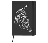 Azeeda A5 'Tiger Line Art' Black Hardcover Ruled Notebook (NB00087721)