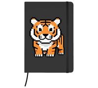 Azeeda A5 'Tiger Pixel Art' Black Hardcover Ruled Notebook (NB00088379)