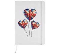 Azeeda A5 'Union Jack Heart Balloons' White Hardcover Ruled Notebook (NB00090940)