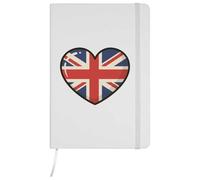 Azeeda A5 'Union Jack Heart' White Hardcover Ruled Notebook (NB00085685)