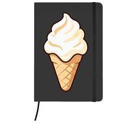 Azeeda A5 'Vanilla Ice Cream Cone' Black Hardcover Ruled Notebook (NB00089462)