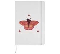 Azeeda A5 'Vibrant Peach Moth' White Hardcover Ruled Notebook (NB00088494)
