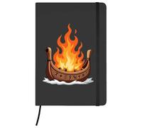 Azeeda A5 'Viking Funeral Pyre Ship' Black Hardcover Ruled Notebook (NB00090845)
