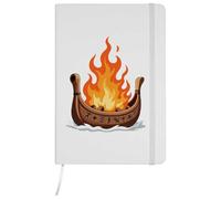 Azeeda A5 'Viking Funeral Pyre Ship' White Hardcover Ruled Notebook (NB00090844)