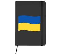 Azeeda A5 'Waving Ukrainian Flag' Black Hardcover Ruled Notebook (NB00059802)
