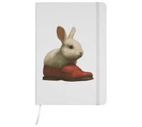 Azeeda A5 'White Bunny in Red Shoe' White Hardcover Ruled Notebook (NB00091482)
