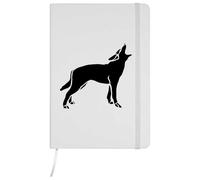 Azeeda A5 'Wolf Howling Silhouette' White Hardcover Ruled Notebook (NB00092588)