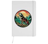 Azeeda A5 'Wolf Howling' White Hardcover Ruled Notebook (NB00090870)