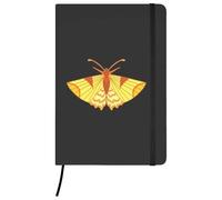 Azeeda A5 'Yellow Moth' Black Hardcover Ruled Notebook (NB00096029)