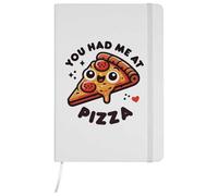 Azeeda A5 'You Had Me At Pizza' White Hardcover Ruled Notebook (NB00069307)