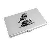 Azeeda 'Academic Robin Standing On Books' Business Card Holder/Credit Card Wallet (CH00048337)