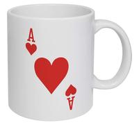 Azeeda 'Ace of Hearts' Ceramic Mug - 320ml (11oz) (MG00092595) | Coffee / Tea Cup for Home, Office, Hot Drinks and Gifts
