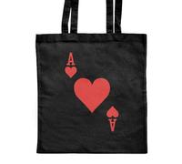 Azeeda 'Ace Of Hearts' Classic Black Tote Shopper Bag (ZB00027252)