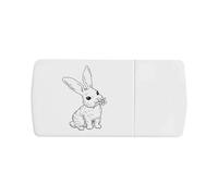 Azeeda 'Adorable Bunny with Flower' Pill Box with Tablet Splitter (PI00039004)