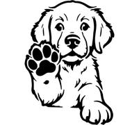 Azeeda 'Adorable Golden Retriever Puppy' Reusable Stencil - Durable Decorative Template for Painting and Spraying on Walls, Tiles, Wood, Fabric & Craft Projects - XL (A3) (WS00081165)