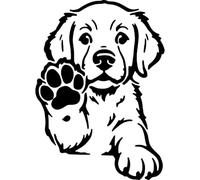Azeeda 'Adorable Golden Retriever Puppy' Reusable Stencil - Durable Decorative Template for Painting and Spraying on Walls, Tiles, Wood, Fabric & Craft Projects - S (A6) (WS00071120)