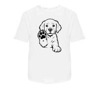 Azeeda 'Adorable Golden Retriever Puppy' Unisex T-Shirt - 100% Cotton, White, XL (TA00391631)