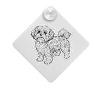 Azeeda 'Adorable Shih Tzu Dog Standing' Suction Cup Car Window Sign (CG00037773)