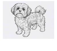 Azeeda 'Adorable Shih Tzu Dog Standing' Temporary Tattoo - Water Resistant, Skin-Safe, Non-Toxic Transfer (TO00100323)