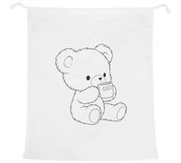 Azeeda 'Adorable Teddy Bear Drinking Hot Cocoa' Laundry/Washing/Storage Bag (LB00045120)