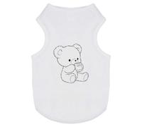 Azeeda 'Adorable Teddy Bear Drinking Hot Cocoa' Pet Dog/Cat T-Shirt, M (PT00183106)