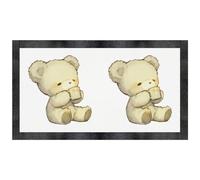 Azeeda 'Adorable Teddy Bear Drinking Hot Cocoa' Pet Feeding Mat (PM00037051)