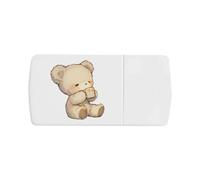 Azeeda 'Adorable Teddy Bear Drinking Hot Cocoa' Pill Box with Tablet Splitter (PI00042166)